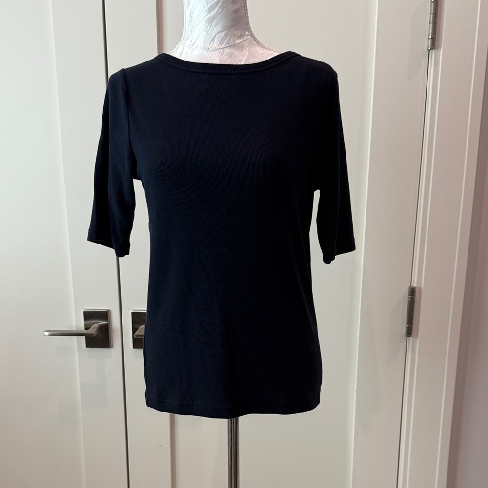 NIC+ZOE Elegant Navy Short Sleeve Tee